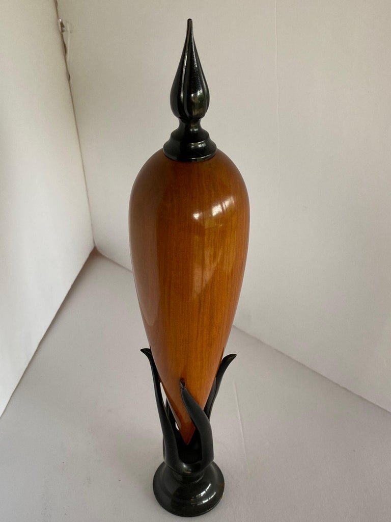 Sculpted Ebony and Chakte Kok Wood "Hollow Vessel" #14 by Don Comer Lacma
