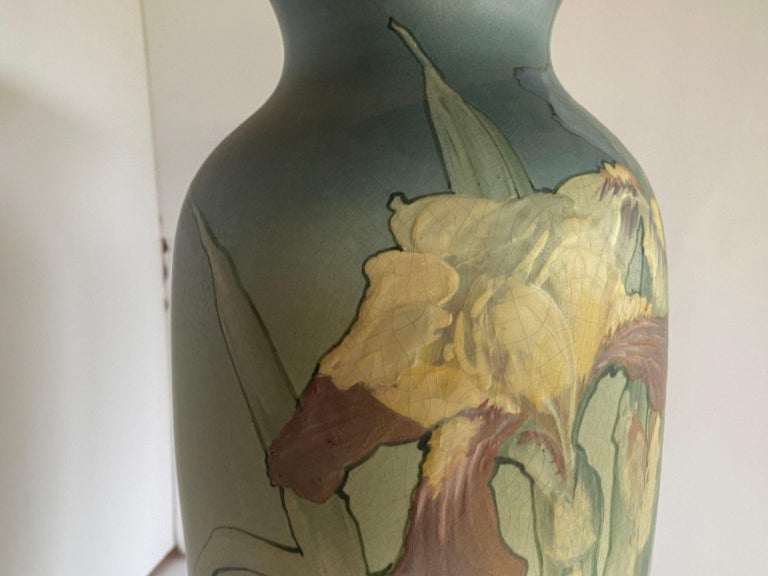 Art Nouveau Hand-Painted Art Pottery Vase by Weller Pottery