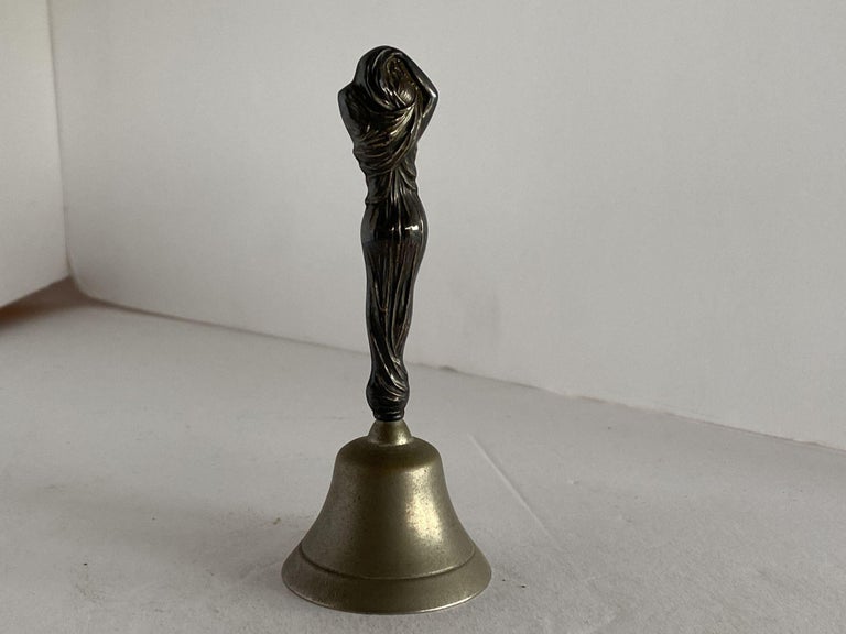 Sterling Silver Figural Female Desktop Servant Bell, Circa 1900
