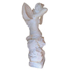 Late Victorian French Hand Carved Nude Psyche Goddess Marble Statue, signed