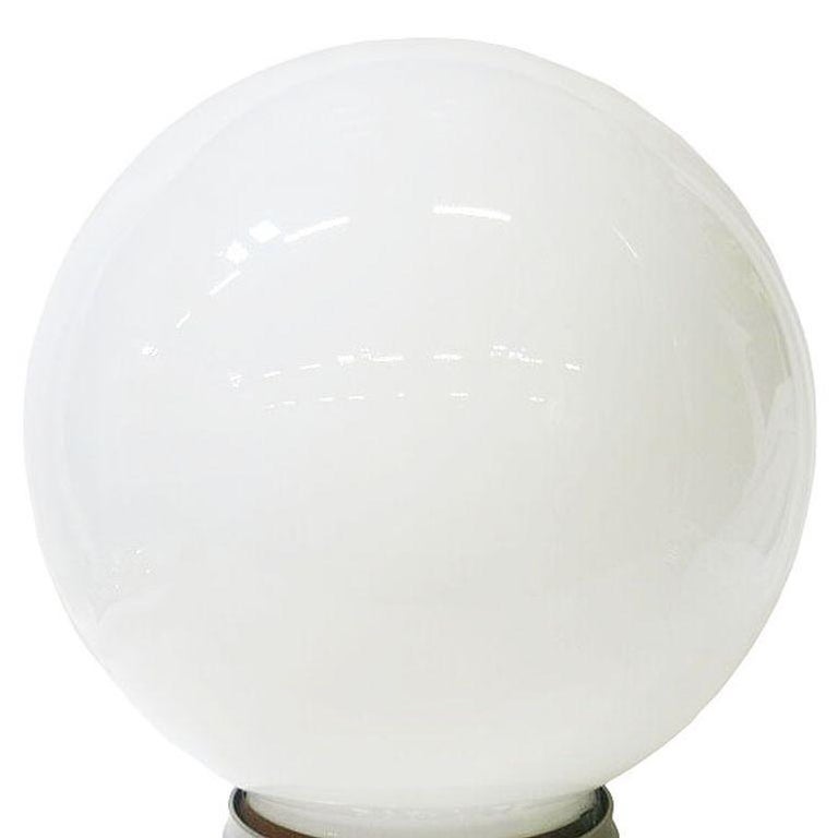 1930 Round Art Deco School House Milk Glass Ceiling Globe w Flush Celing Fixture