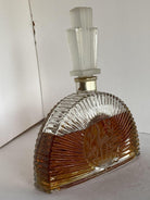 Art Deco Stepped Art Glass Perfume Bottle W/ Deer Motif