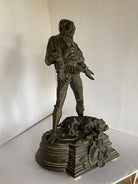 Victorian Bronze Jester Sculpture by After Alfred Barye, France 1860