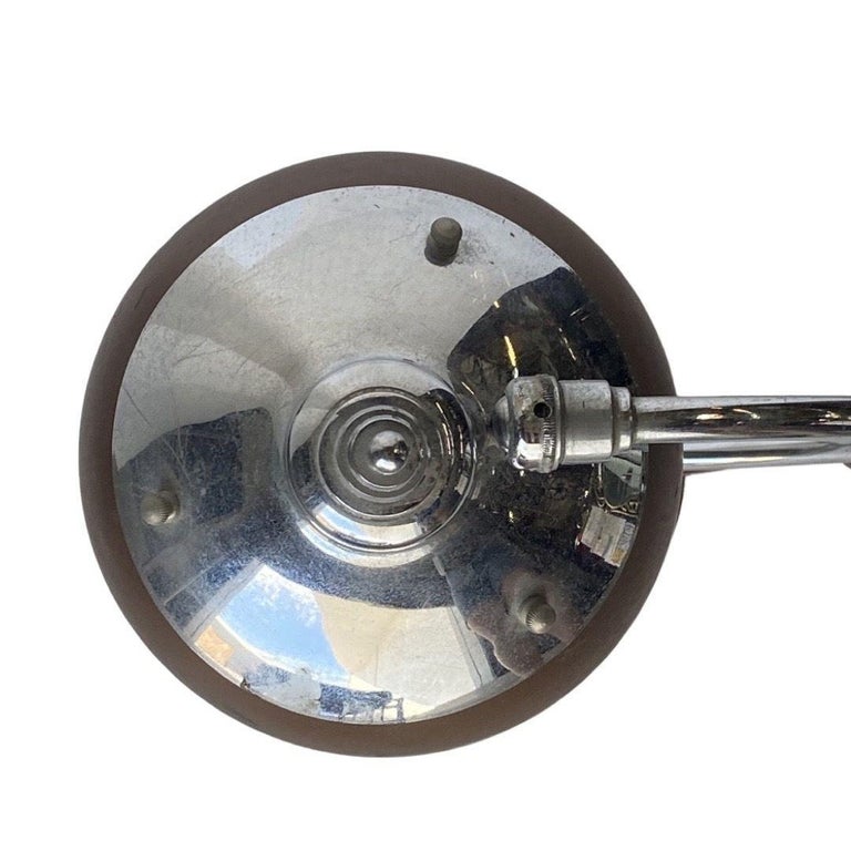 1930's Machine Age Chrome and Copper Desk Lamp