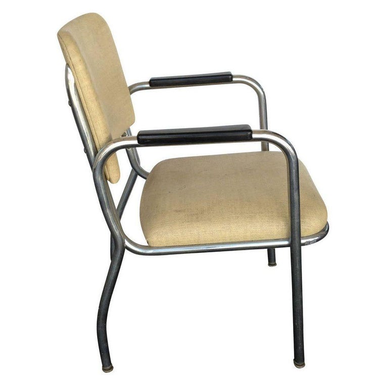 Chrome Round Tubular Armchair by Royal Metal