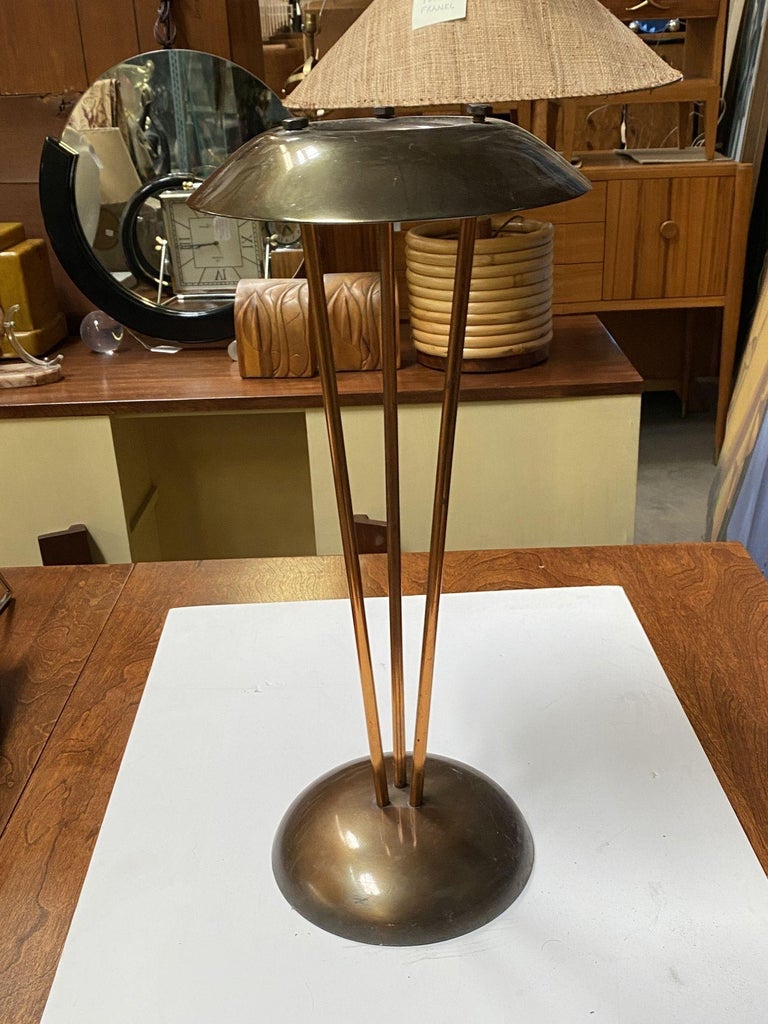 High Style Machine Age Bronze and Copper Art Deco Ashtray