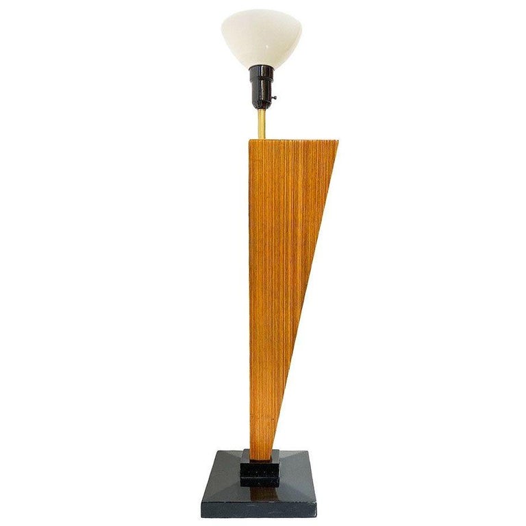 Mid-century Sculptural Combed Wood Floor Lamp in the Style of Paul Frankl