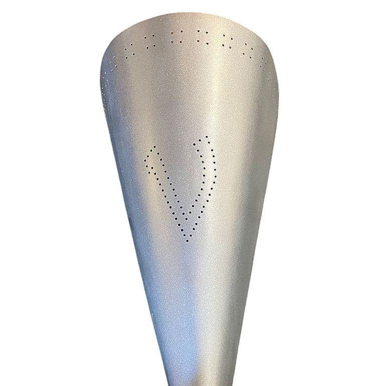 Mid-century Googie Modern Brushed Aluminum Torchiere Wall Sconce, 4 Available