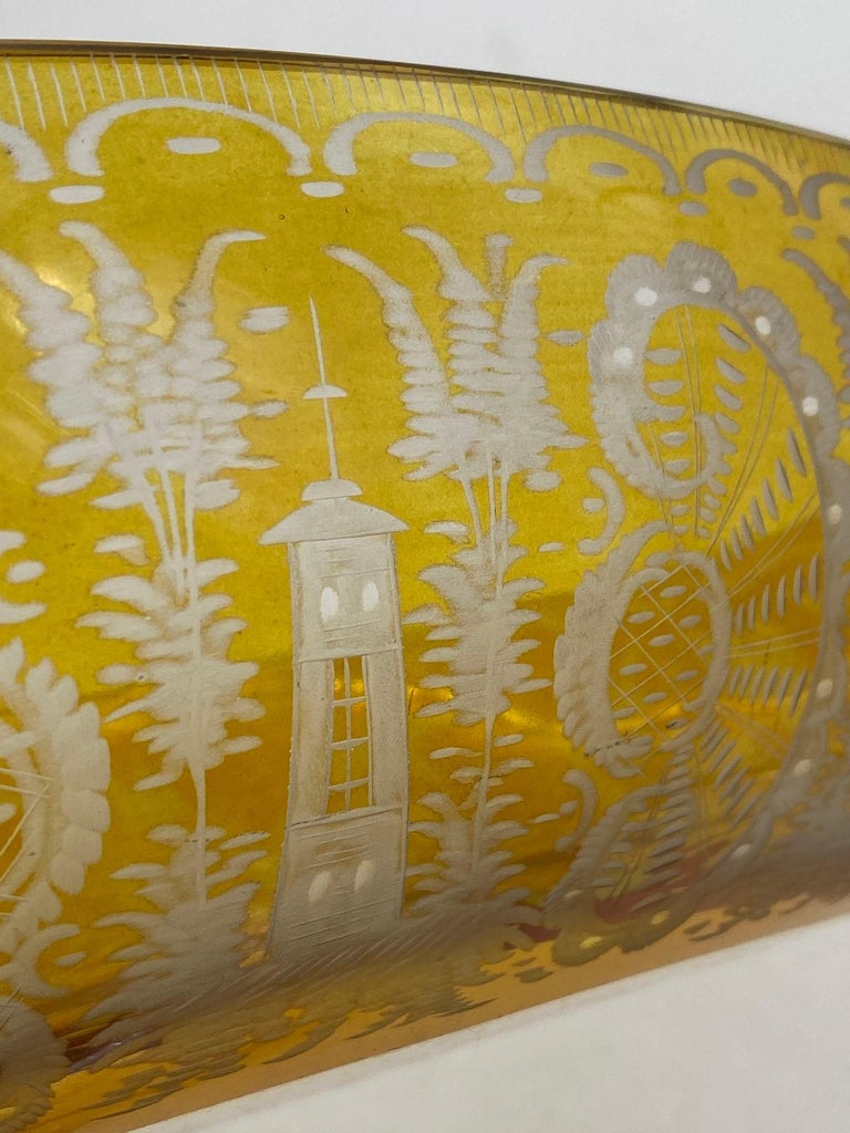 Bohemian Amber-Flashed Glass Bowl Flared Form, Circa 1900