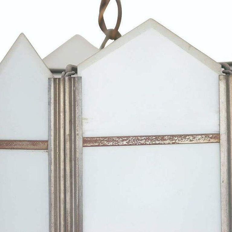 Art Deco Slat Glass Pendant Light