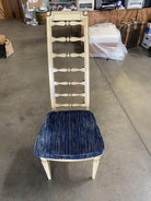 Portoro Nero Marble Dining Set with High Back Thomasville Chairs