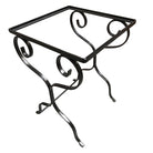 Midcentury Scrolling Iron Patio Nesting Side Tables with Glass Tops, Pair