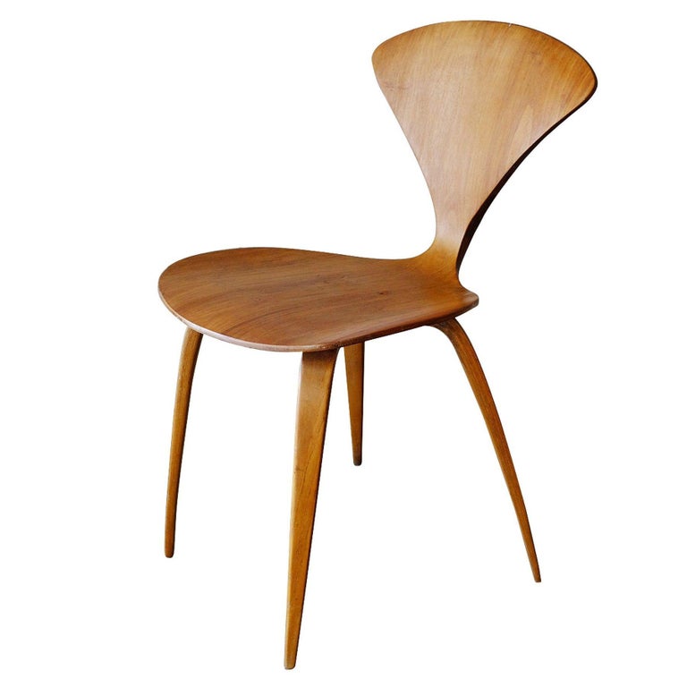 MCM Sculptural Bent Walnut Dining Chairs by Norman Cherner for Plycraft Set of 4