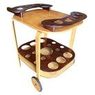 Midcentury Bent Birch Plywood Two-Tone Bar Cart