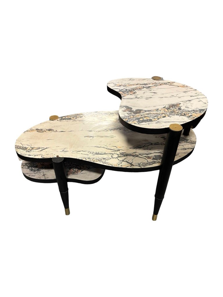 Mid-Century Modern Biomorphic Side Table with Formica Top