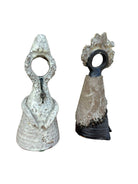 Terracota Glazed Anthropomorphic Sculpture Male and Female signed by Artist