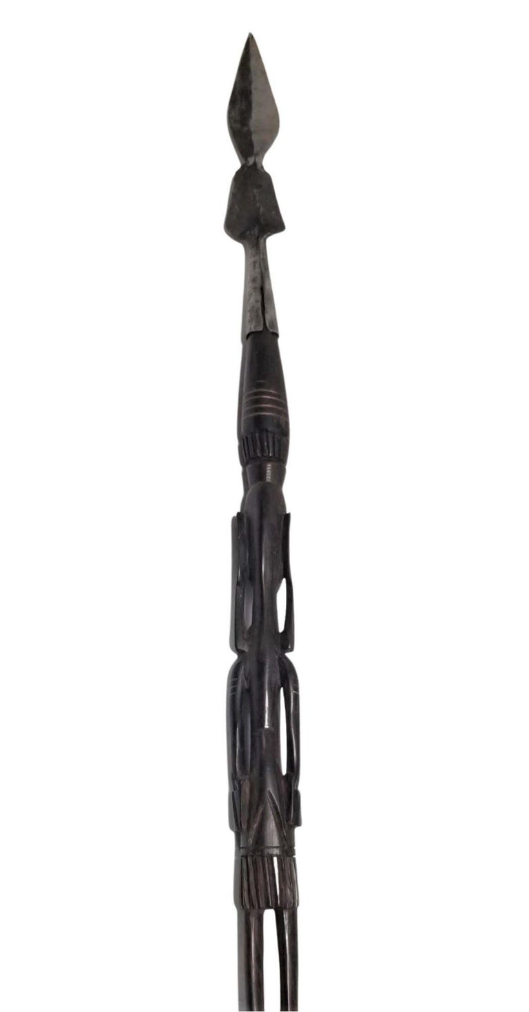 Makonde Tanzanian Carved Warrior Female Spear