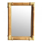 Restored Extra Large Single-Strand Rattan Mirror with Fancy Wrappings