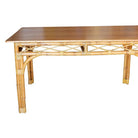Restored 6 Person Rattan & Mahogany Dining Table