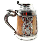 Silverplate Oak Tankard Beer Stein w/ Dragon motif, by St. Louis Silver Co.