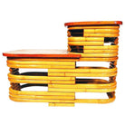 Restored MCM Stacked Rattan Two-Tier Side Table w/ Mahogany Top, 2 Available