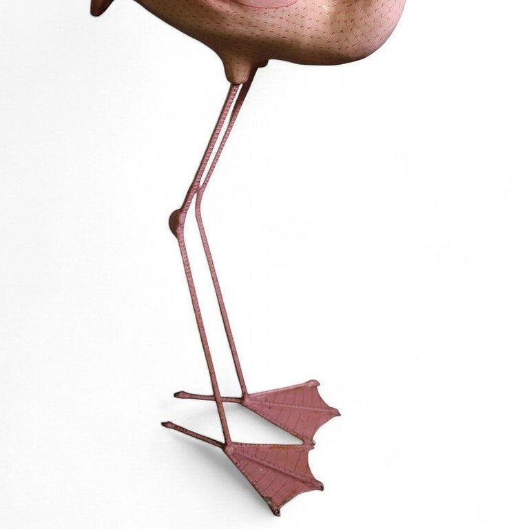 Life-Size Handmade Paper Mache Pink Flamingo Sculpture Signed Sergio Bustamante