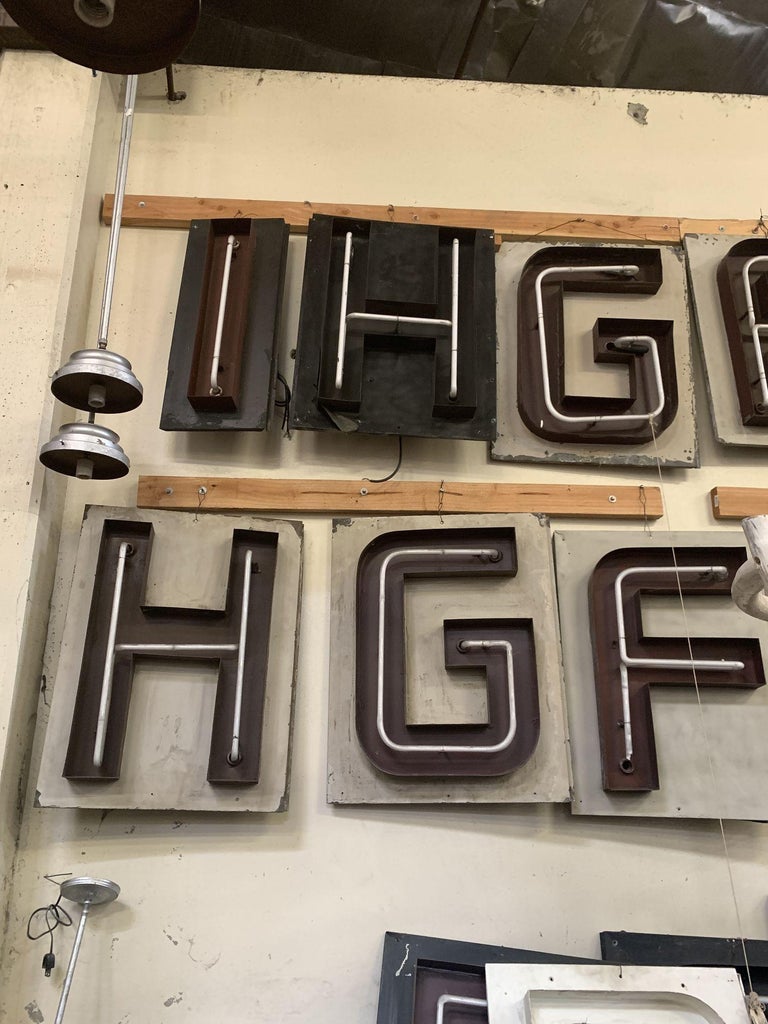 Large Vintage Neon Marquee Letters from the Iconic Pan-Pacific Auditorium