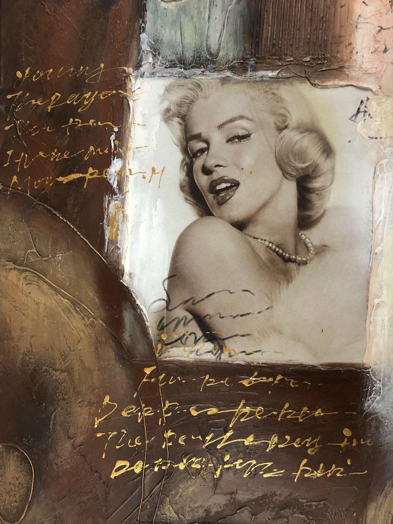 Post-Modern Marylin Monroe Mixed Media Painting