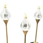 German Brass "Clear Drops" Oil Lamp Candlestick by Freddie Andersen, Set of 3