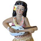 Mid-century "Aloha" Hula GirlCeramic Figurine w/ Ukulele and Red Flowers