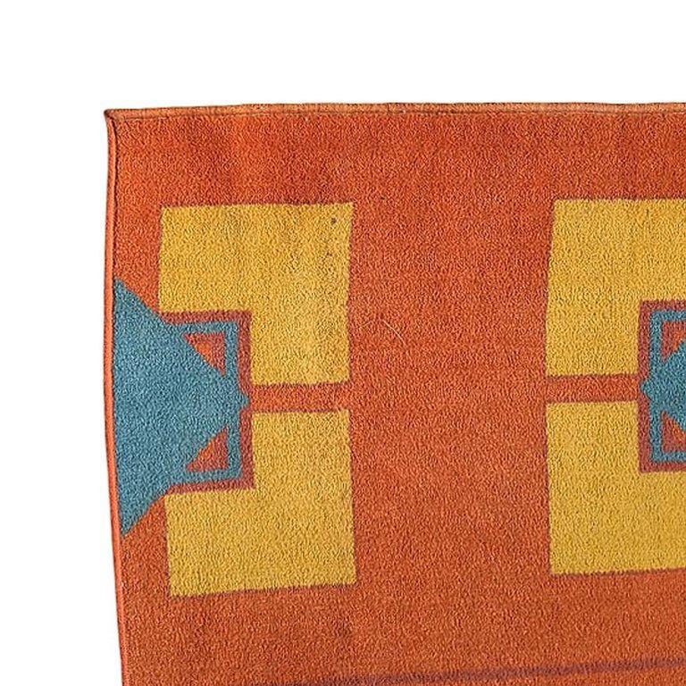 Original 6' 4" X 11' 3" Art Deco Revival Area Rug From the Arizona Biltmore