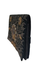 1930s Zardozi Indian Clutch with Peacock with Gold Metal Thread