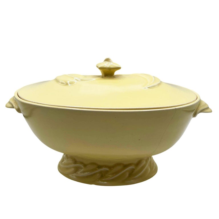 Mid-Century California Pottery Yellow Casserole Dish w/ Lid by Vernon Kilns