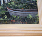 1980s Hawaiian Landscape Oil on Board by Daris Davis in Tropical Wood Frame