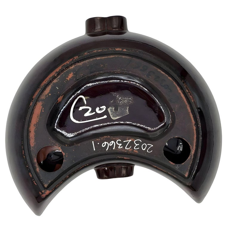 Mid Century Ceramic Crescent Shaped Glazed Ashtray Dish