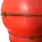 Chinese Red Lacquered Wood Rice Bucket Decorative Box with Lid