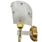 Set of 3 MCM Brass & Lucite Wall Sconces by Pierre Guariche for Luminai