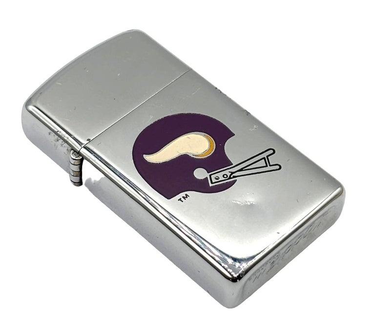 1970s Minnesota Vikings Vintage Zippo Slim Lighter with Original Box