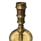 Hand Etched Brass Moroccan Floor Candelabra, Pair
