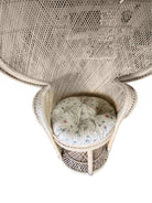 Restored Rattan Large Pale Woven Wicker "Cobra" Lounge Throne Chair