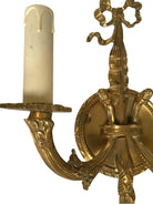Vintage Pair of Solid Brass Wall-Mount Sconces.