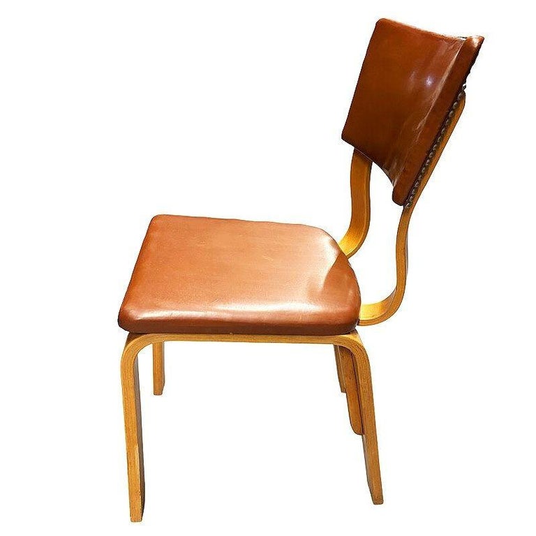 Pair of Mid-Century Modern Bentwood Side Chairs w/ Nailhead Back by Thonet