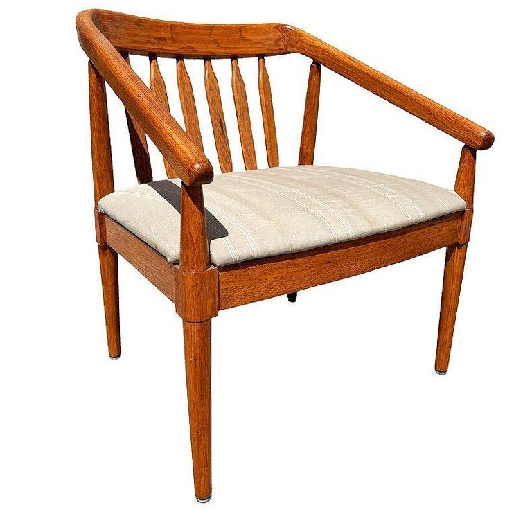 Mid-century "Declaration" Oak Arm Chairs by Kipp Stewart for Drexel, Pair