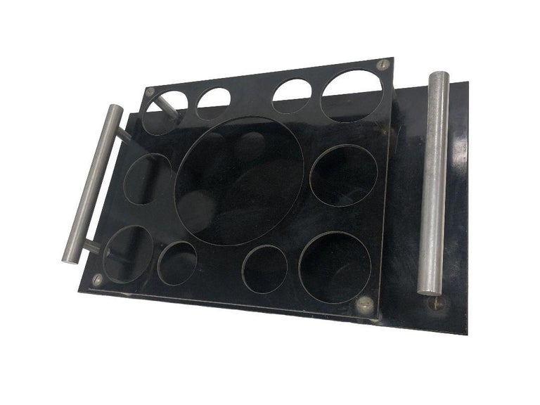 Aluminum and Bakelite Drink holder Tray by Aero-Art Los Angeles