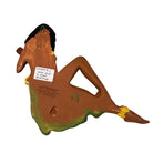 Hawaiian Art Pottery Nude Pin-up Yellow Hula Girl Wall Sculpture, Pair