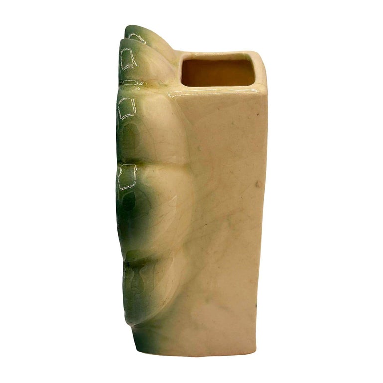 Rare Japanese Mid-century Tropical Calm Shell Flamingo Flower Wall Planter
