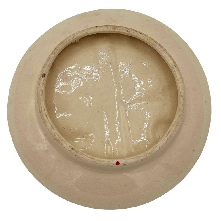 Mid-century Florida Flamingo Round Decrotive 3d Sculptural Wall Plate
