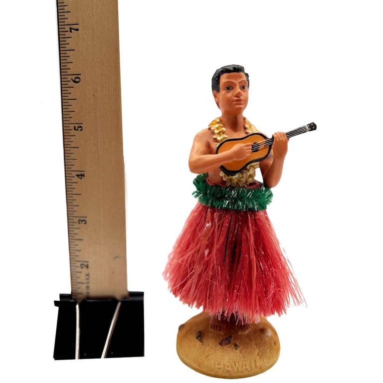 Ceramic Hawaii Hula Man Ukulele Player Bobble Doll