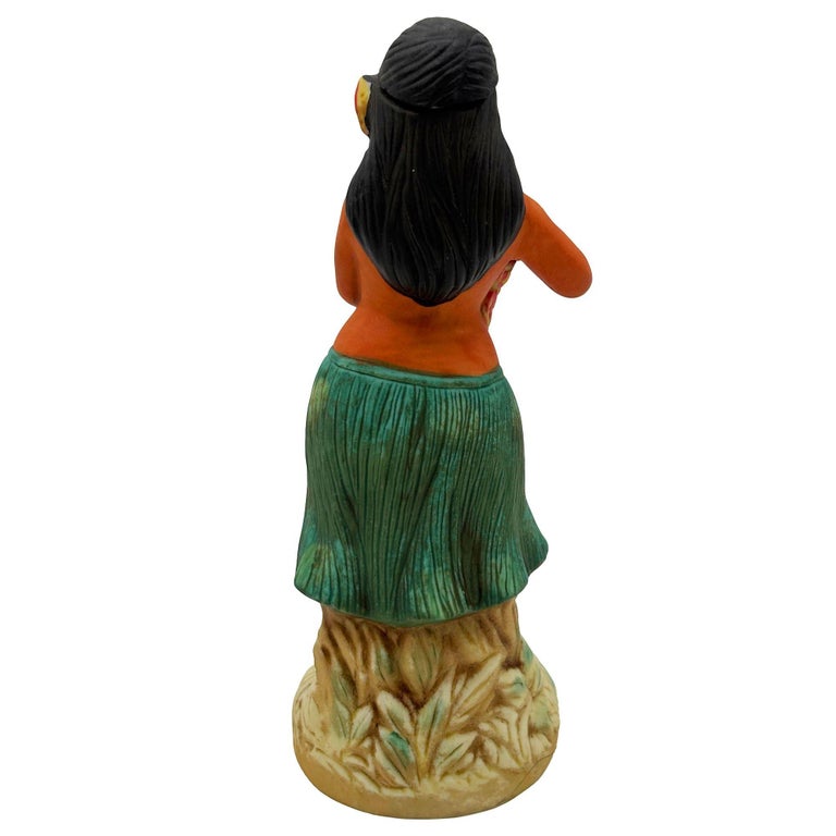 Hawaiian Distilleries Ceramic Hula Girl Dancer Rum Decanter Bottle 1976