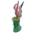 Mid-century "Lovers" Pink Flamingo Ceramic Tabletop Vase Set By Leftons